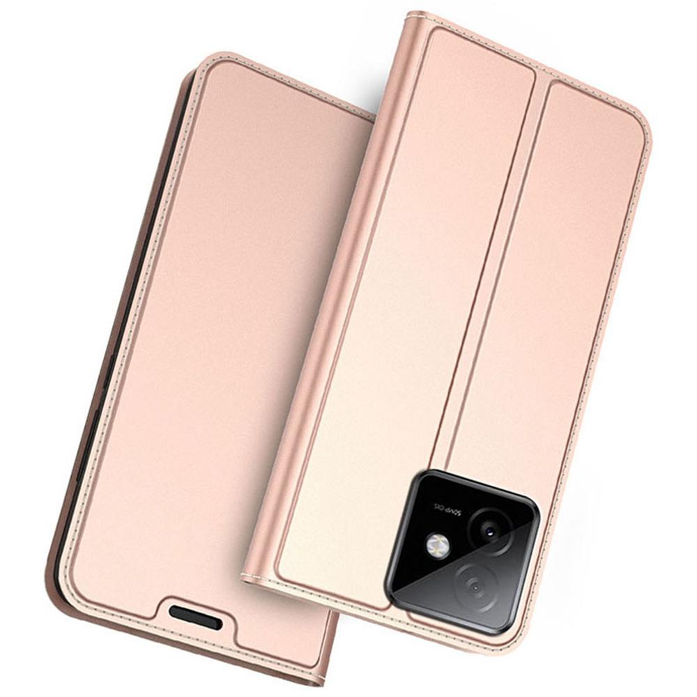 

For Honor X60 GT 5G Case PU Leather Phone Cover with Card Holder Stand Rose Gold