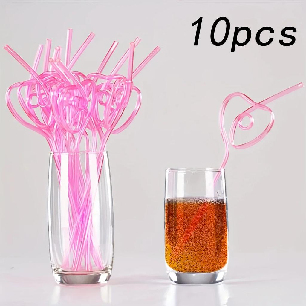 5/10/15PCS-Bridal Shower Straws Love Heart Drinking Straw Bride To Be Wedding Decoration Bachelorette Party Team Bride Gift