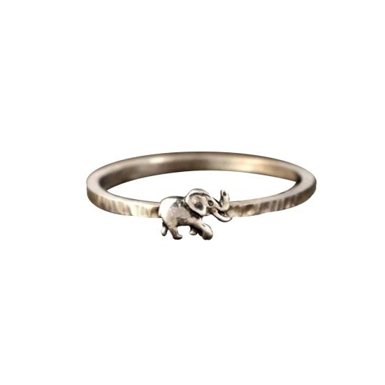 

Винтажное женское кольцо со слоном, посеребренное, тонкое кольцо на палец, вечерние, банкетный, ювелирный подарок