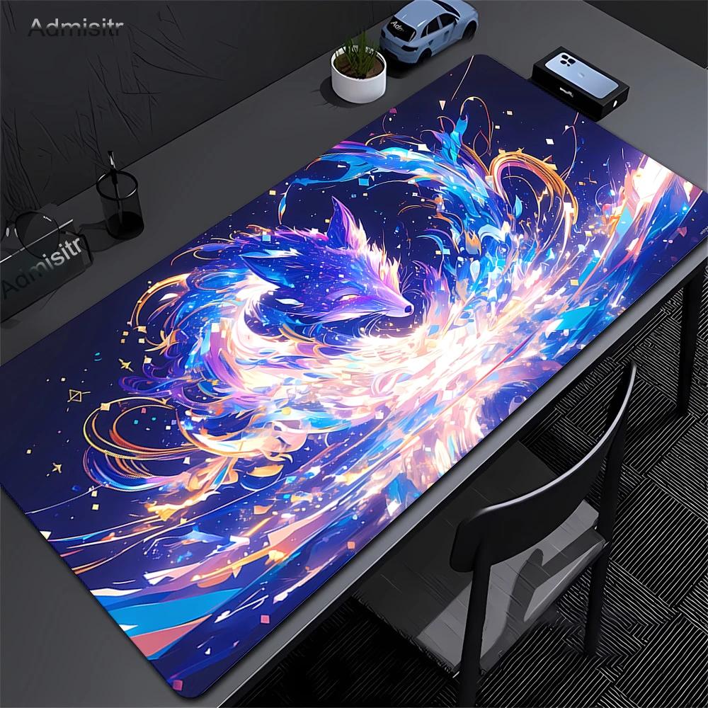 Pink Fox Large Gaming Mousepad XXL Gamer Mouse Pad Office Long Table Accessories Mouse Mat Kawaii Nine-tailed Fox Desk Mat Xxl