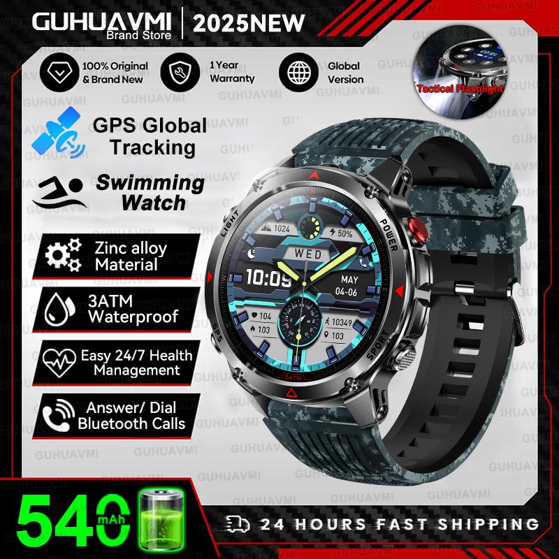 New  Professional GPS Sports Smart Watch Men 1.46" AMOLED Screen 3ATM Compass Fitness Tracker Military Smartwatch