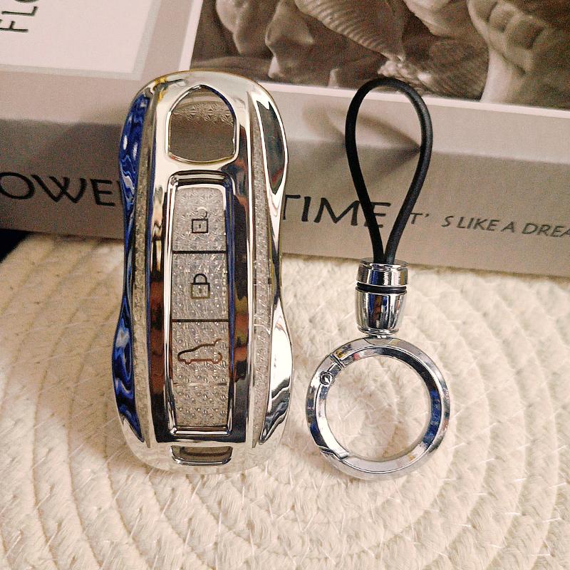 White Diamond TPU for Porsche Panamera Spyder Carrera Macan Boxster Cayman Cayenne 911 970 981 991 Remote Car Key Case Cover Fob