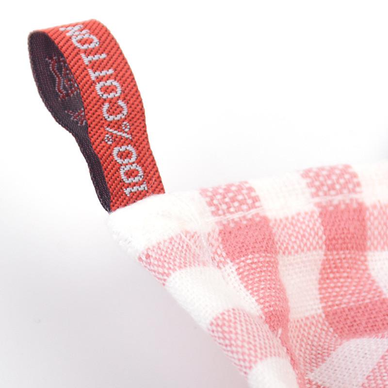1Pcs 25x25cm Plaid Cotton Portable Hanging Children Kids Bathroom Hand Wash Face Square Small Towel