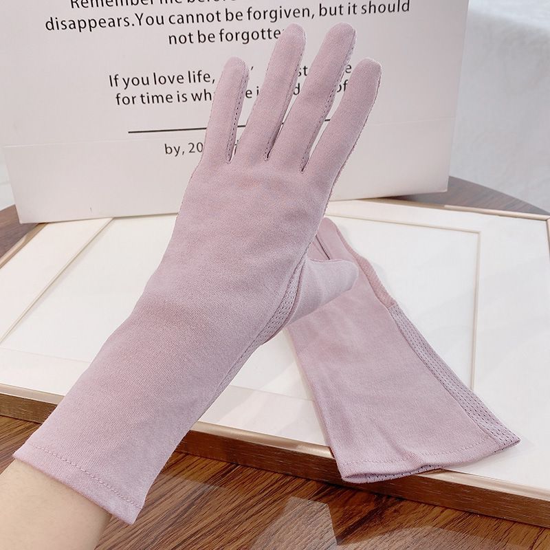 

Защитные перчатки для женщин Летние Средней длины Длинные Чистый хлопок Хлопковая нить Защита от УФ лучей Вождение Нескользящие Сенсорный экран Тонкие Очень длинный рукав Pure color bean paste] All yards