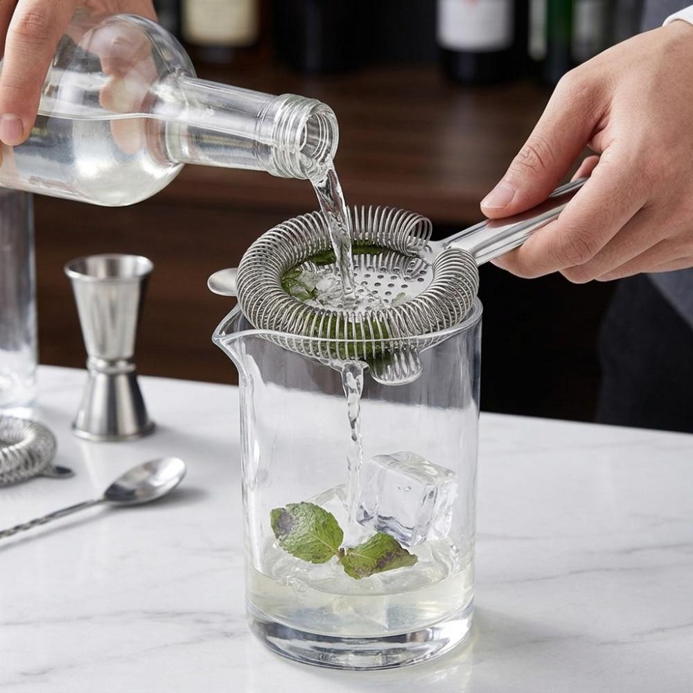 Anti Rust Drink Strainer 304 Stainless Steel Ice Strainer Professional Bar Strainer  Bars серебряный