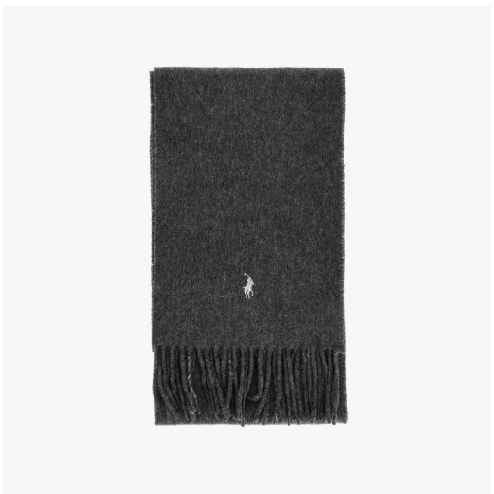 Polo Ralph Lauren Pc0743 047 Pony Windowpane Plaid Check Reversible Fringe Muffler