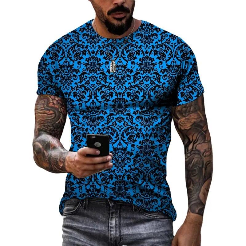 Moda Nuovo Retro Stile nazionale magliette grafiche Tendenza estiva Uomo Casual streetwear Personalità harajuku Stampa O-Collo Tees Top