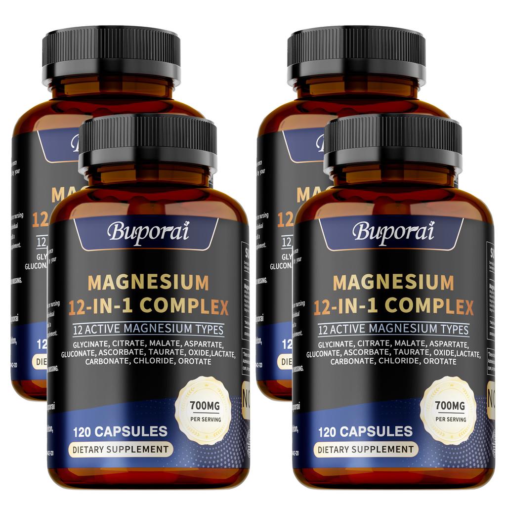 Complex Magnesium Capsules, 700mg Per Serving, a Blend of Various Magnesium Compounds, Adult Supplement, All-natural.