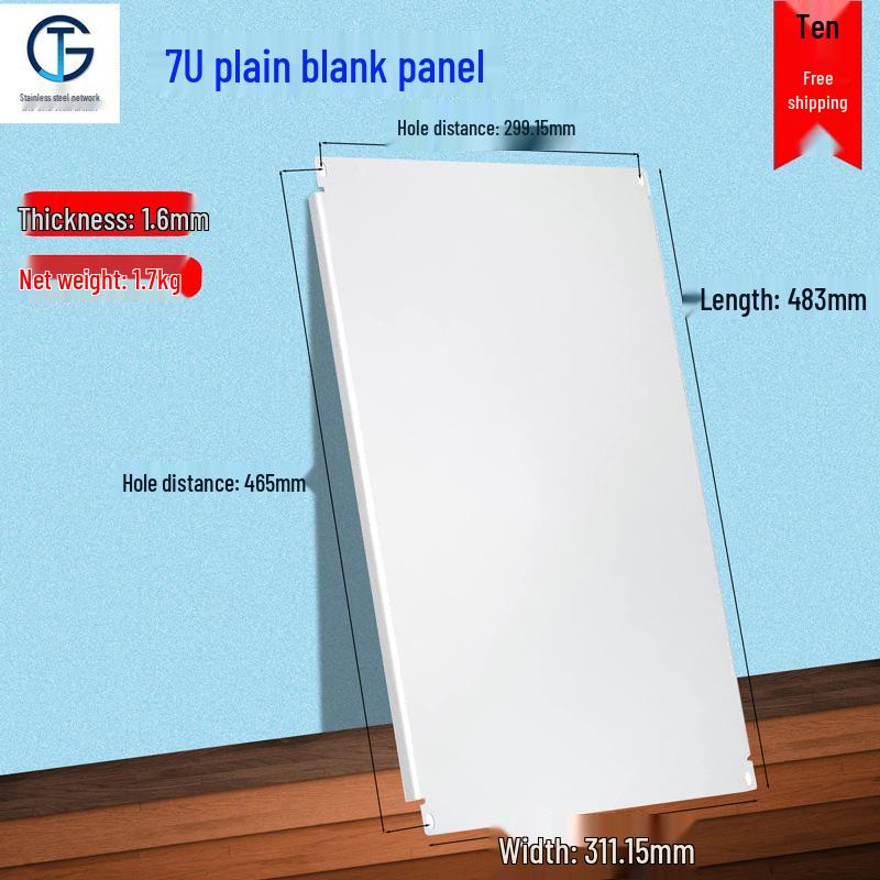 19-inch Black Rack Mount Blank Panel with White Back - Available In 1U, 2U, 3U, 4U, and 6U Sizes.