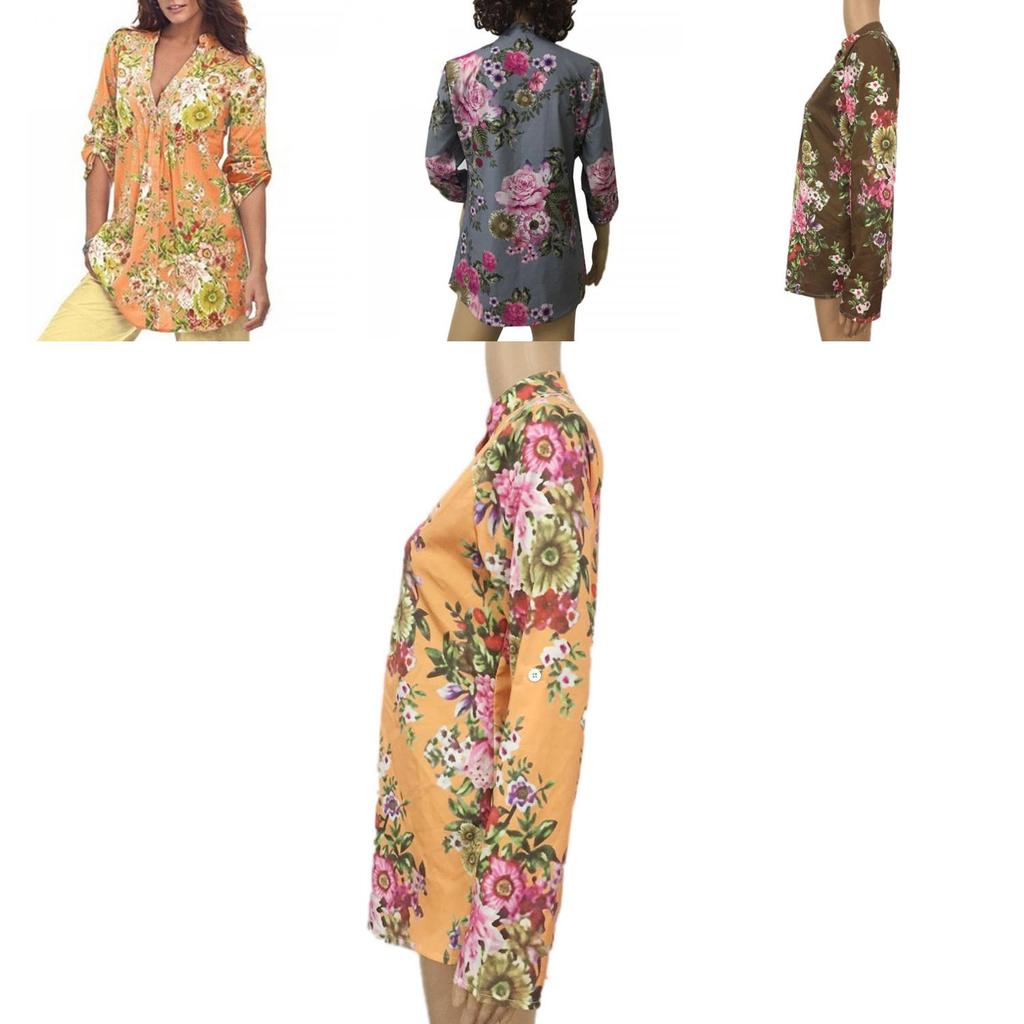 Classic Fall Short Sleeve Printed Shirt For Women Casual Wear