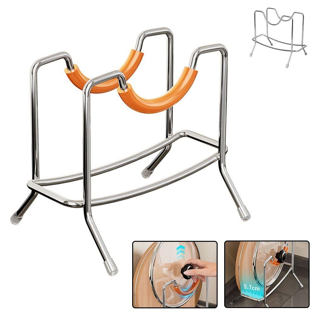 Portable Stainless Steel Cutting Board Holder Rustproof Thickening Chopping Board Organizer Space Saving Pan Cover Shelf