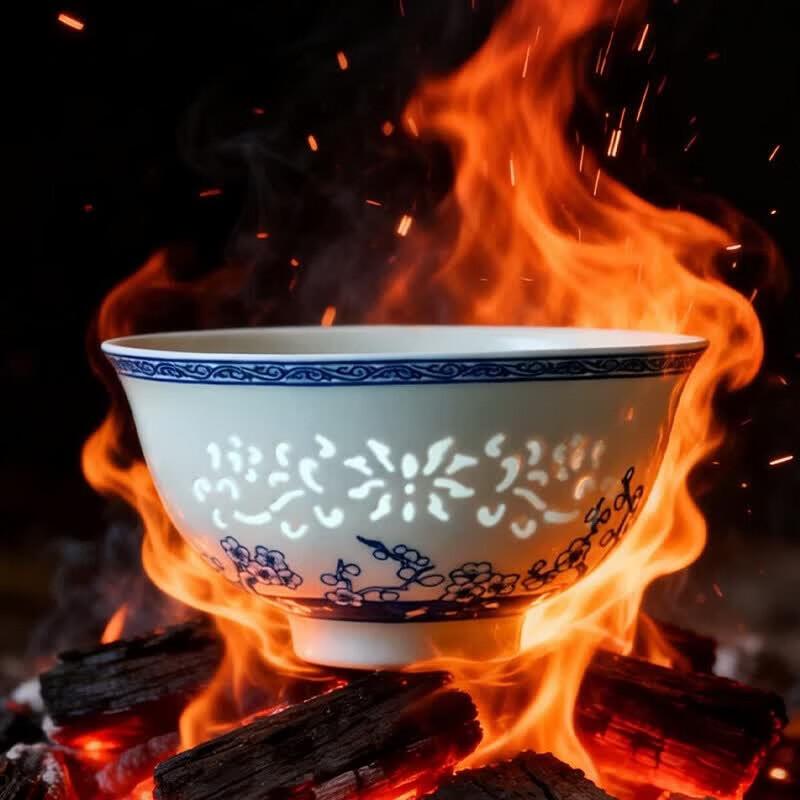 Aowei Korean Style Jingdezhen Ceramic Blue & White Dining Bowl