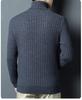 2025 Winter Korean Style Men's High-Neck Jacquard Sweater - Casual Knit Base Layer for Middle-Aged & Young