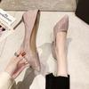 Wedding shoes bridal shoes champagne gold crystal high heels women's new stiletto wedding main wedding dress engagement shoes