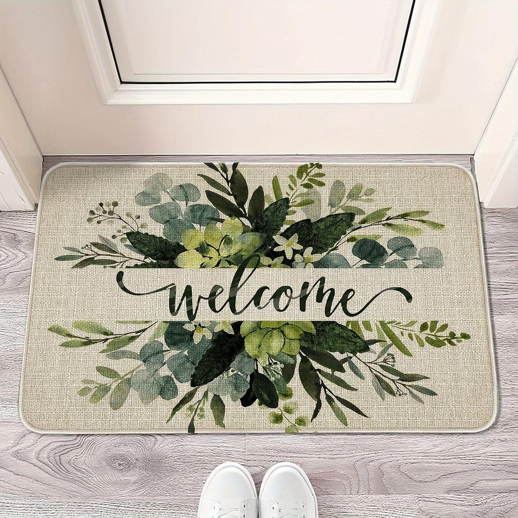 Green Leaf Carpet Fresh Doormat Soft Welcome Mat Living Room Carpet Rug For Bedroom Floor Mat Warm Home Decor