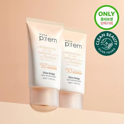 MakePrem Glow Beige Tone-Up Sonnencreme 40ml+40ml