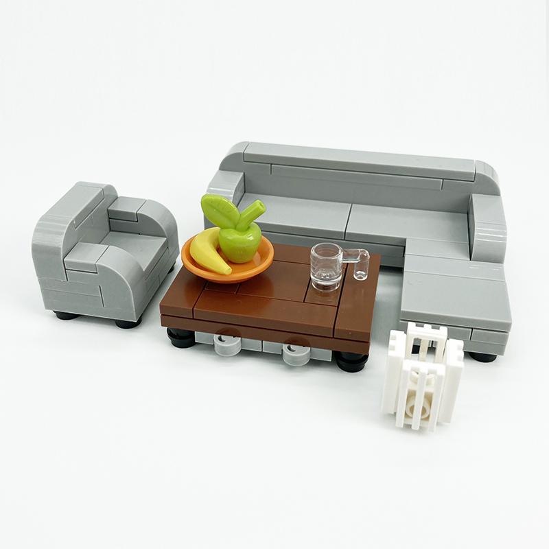 Moc House Furniture Building Blocks City Kitchen Accessories Diy Toys Bed Sofa Piano Bricks Parts Toys For Kids Boys Gifts