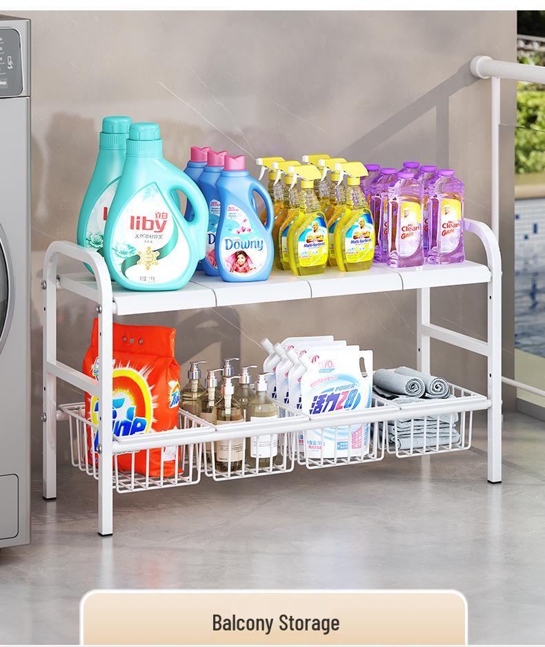 Retractable Under-Sink Tiered Shelf and Pot Storage Rack