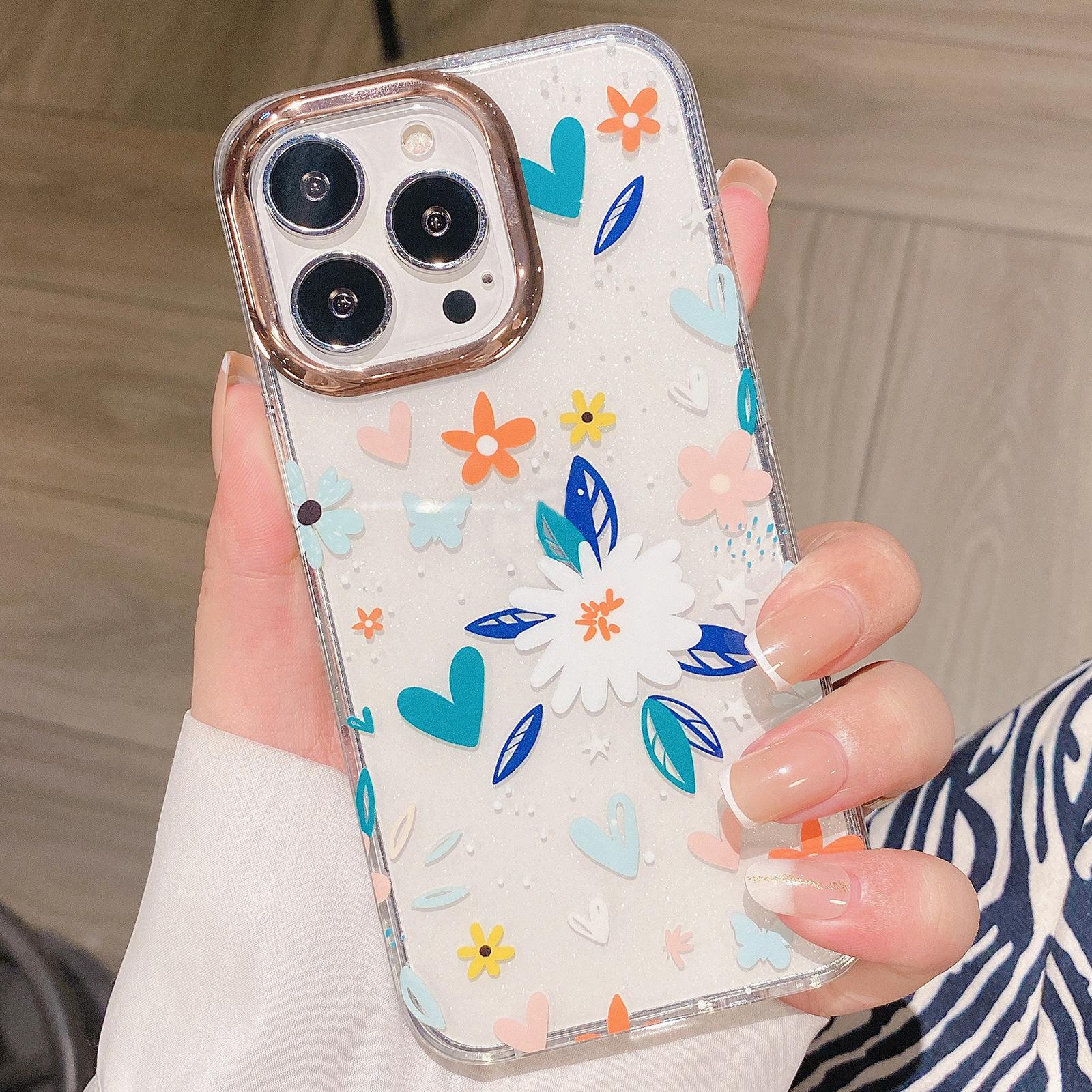 

For iPhone 15 Pro Case Dual-Layer IMD Pattern TPU+PC Shockproof Protective Phone Cover S6