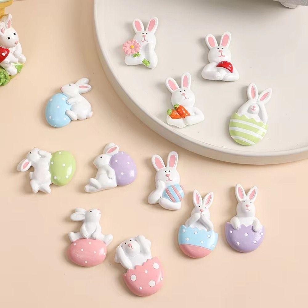 4Pcs 3D Easter Bunny Stickers Self-adhesive Cartoon Rabbit Stickers Decorations  Home Decoration