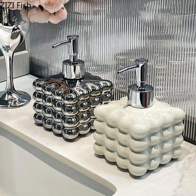 Luxus-Seifenspender aus Keramik, kreatives Hotel, Handdesinfektionsmittelflasche, Badezimmer, Duschgel, Lotionflasche, Badezimmerzubehör für Zuhause
