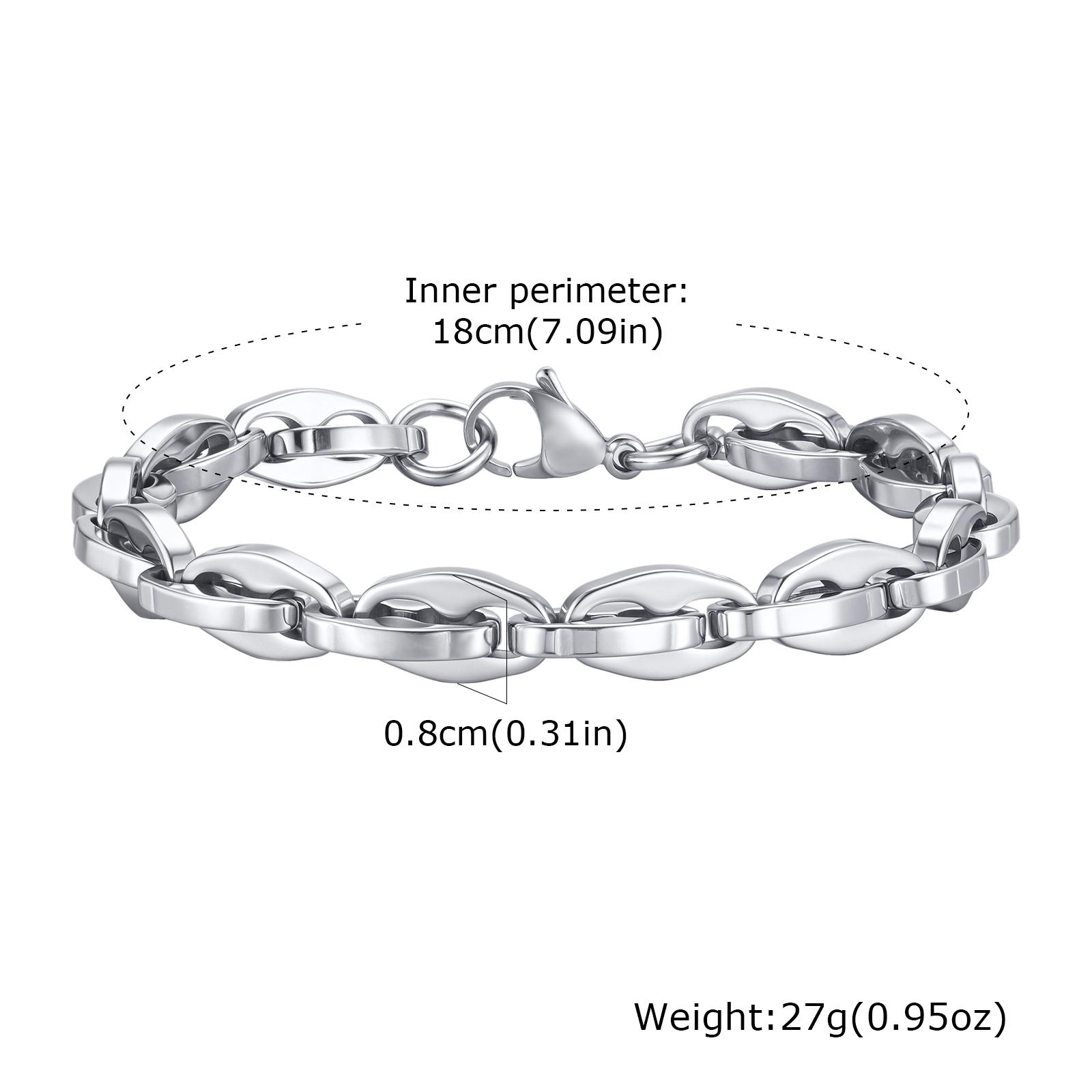 Vnox Waterproof Stainless Steel Link Chain Bracelets, Mens Handmade 2026 New Fashion Bracelet Wristband
