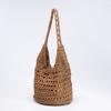 Paper Rope Straw Bag, New Hand-woven Bag, Large Capacity Bucket, Magnetic Buckle, Tote Bag, Vacation Beach Bag, Women