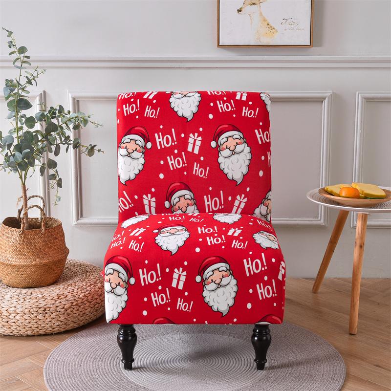 Christmas Decor Accent Armless Chair Cover Stretch Spandex Dining Chair Covers Nordic Sofa Slipcover For Living Room Kitchen