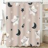 Space Dream Kids Bath Shower Curtain Pink White Constellation Pattern Home Decor for Bathroom