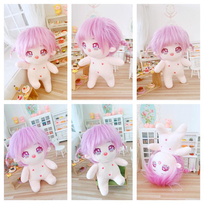 20cm Kawaii Plush Cotton Doll Idol Stuffed Super Star Figure Dolls No Attribute Curly Hair Crying Doll Can Change Clothes Gift