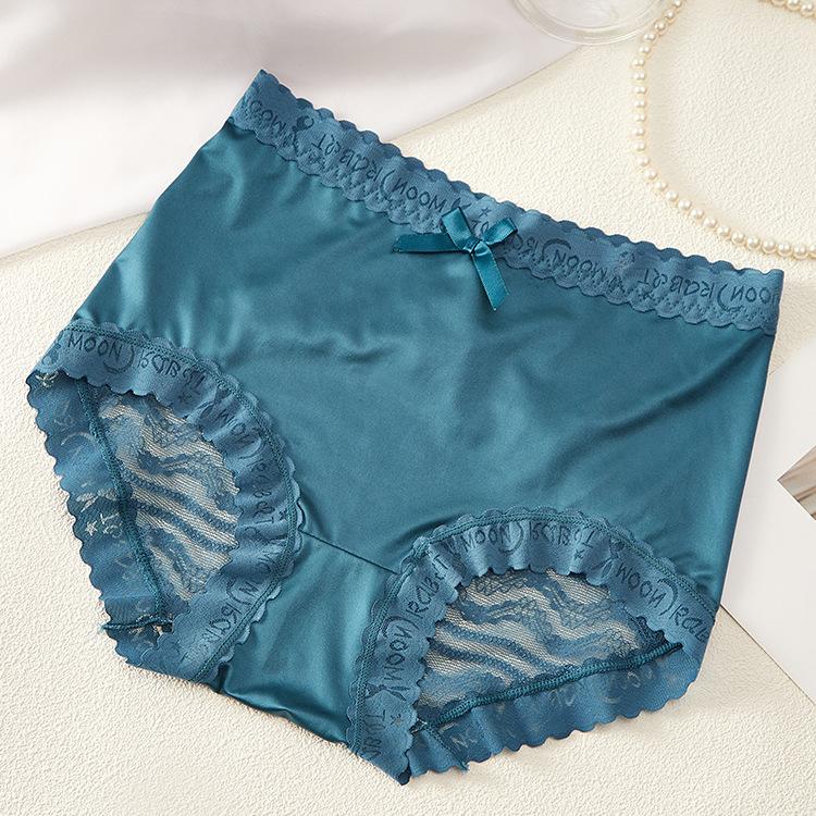 Velká velikost Dámské Letní Nový styl Sexy Průsvitné Krajkové Bez otlaků Ledové hedvábí Zvedající břicho Bokový balíček Boky Vysoký pas Trojúhelníkové kalhotky