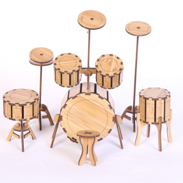 3D Stereo Musical Instrument Puzzle Model: Piano, Gramophone & Jazz Drum DIY Educational Gift
