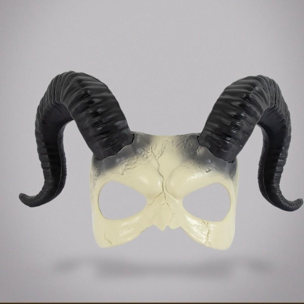 Plastic Sheep Horn Mask Animal Demon Mask Gothic Halloween Mask  Costume
