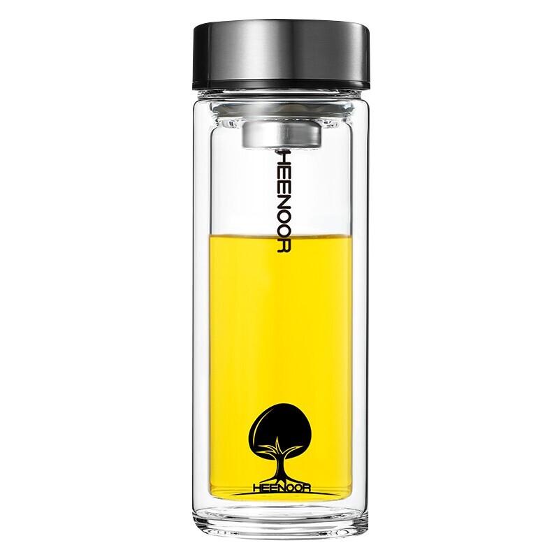 HEENOOR Double-Wall Glass Tea Infuser Tumbler