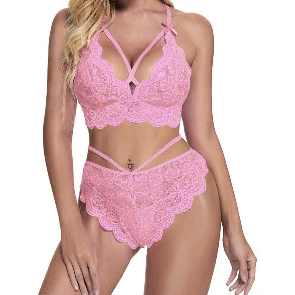 Womens Strap Lace Crochet Cutout Teddy Lingerie Embroidery Underwear