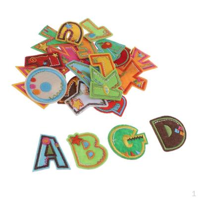 Patches 26-tlg. - Applikationsset mit gestickten Motiven Alphabet und Buchstaben zum Aufnähen für