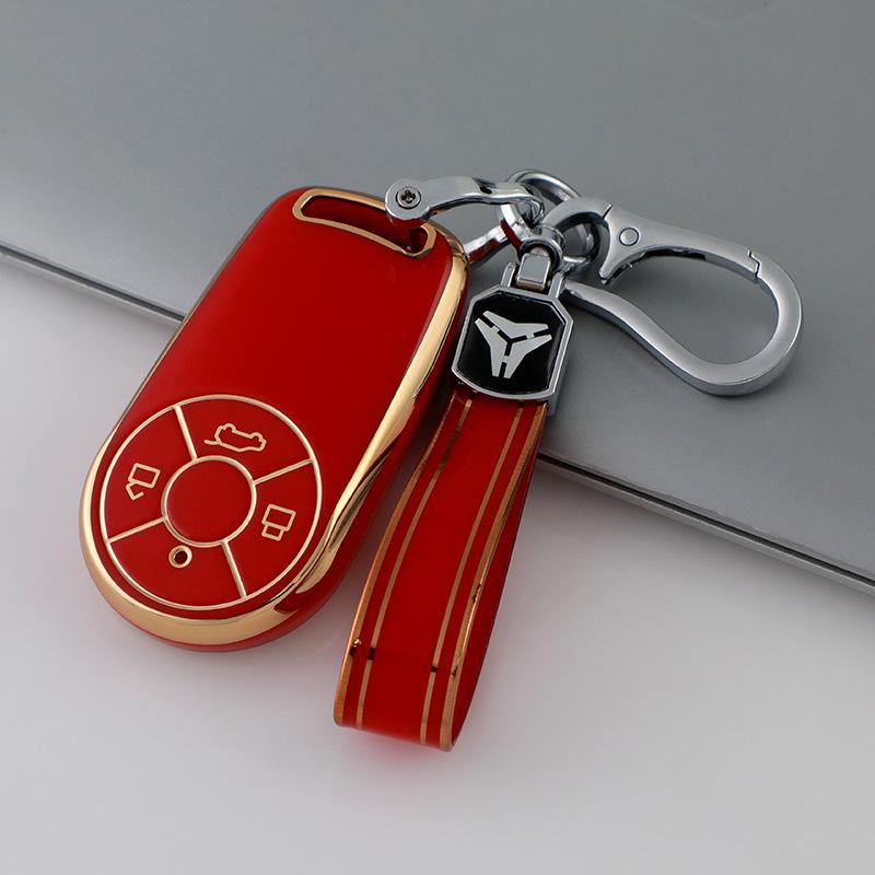 ORA Car Key Case - Suitable for Great Wall Models (Good Cat, Black Cat R2, White Cat R1, Good Cat GT) - New Energy Cars - Women's Shell Buckle Design.