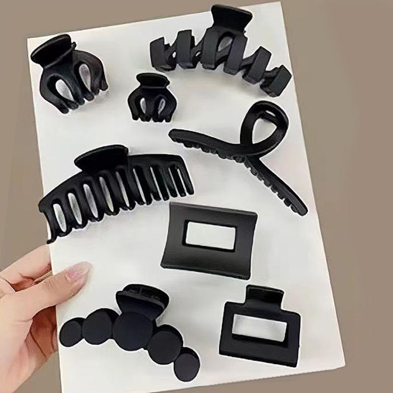 

8Pcs/Set Hair Claw Clips Accessories With Multi-Styles Large Grabber Shark Clip For Thick Hair For Women Non Slip чёрный