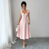 Europe, America and the United States in the summer of 2026 new elegant women's clothing solid color fashionable elegant strap dress women