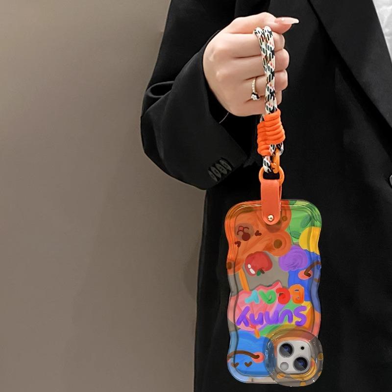 Graffiti Bär Schräges Lanyard für Apple 14 Handyhülle Huawei Mate60 Doppelhalterung Vivo/Xiaomi/oppo