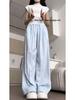 Korean Textured Cream Lace Openwork Pants - Women's Spring/Summer 2025 Petite Patchwork Casuals