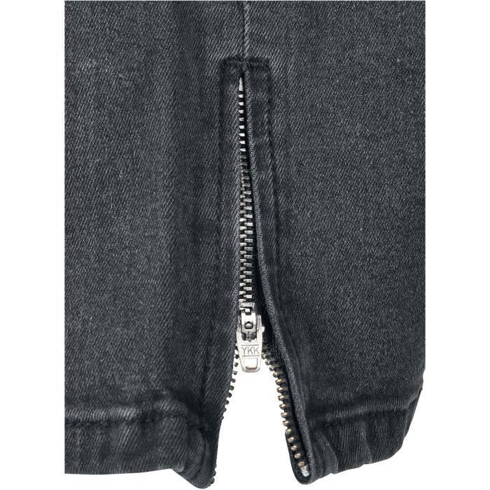 Jean - URBAN CLASSICS - Slim Fit Zip - 98% Coton - 2% Élasthanne - Noir