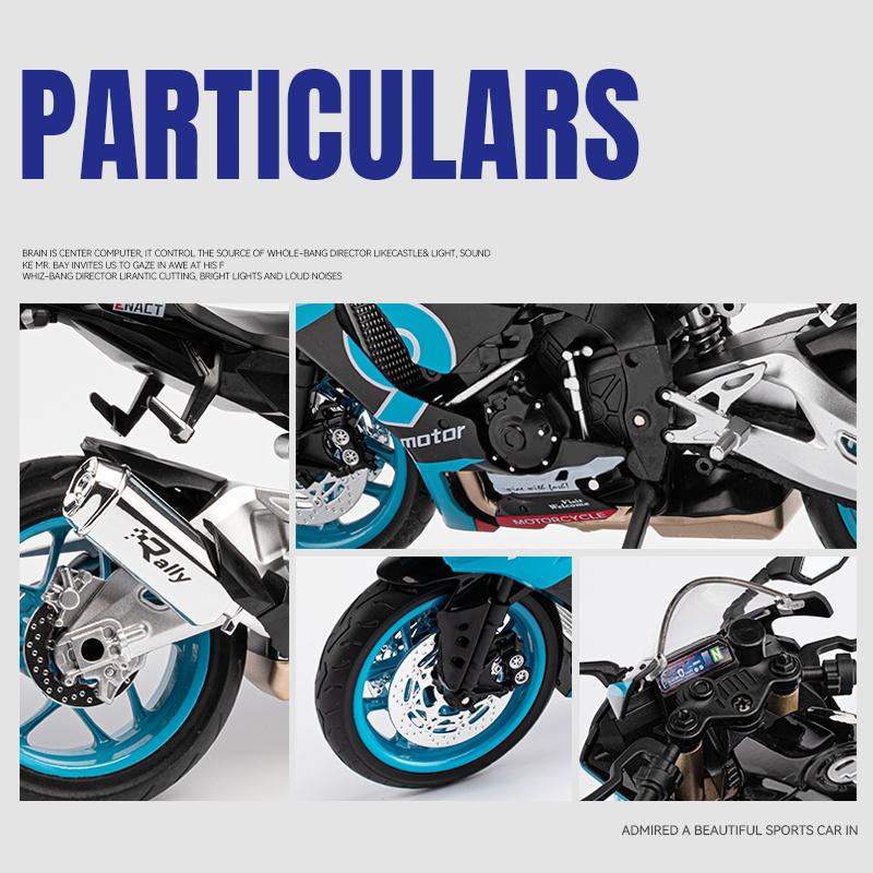 1/9 Scale Yamaha YZF R1M Racing Motorcycle Diecast Model Car Alloy Metal Outdoor Collection Display Classic Ornaments Boyfriend Gifts