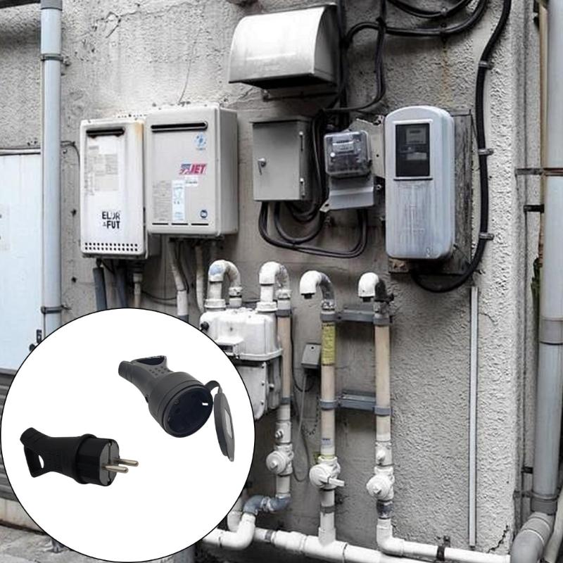 Waterproof Socket Plug Electrial Grounding European Connector With Cover Adapter For Industrial Electrical Equipment