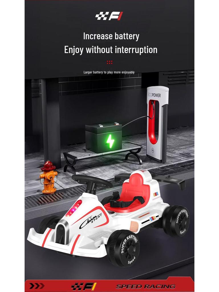 Go-Kart Elétrico Infantil: Passeio de Quatro Rodas para Crianças de 1 a 3 Anos