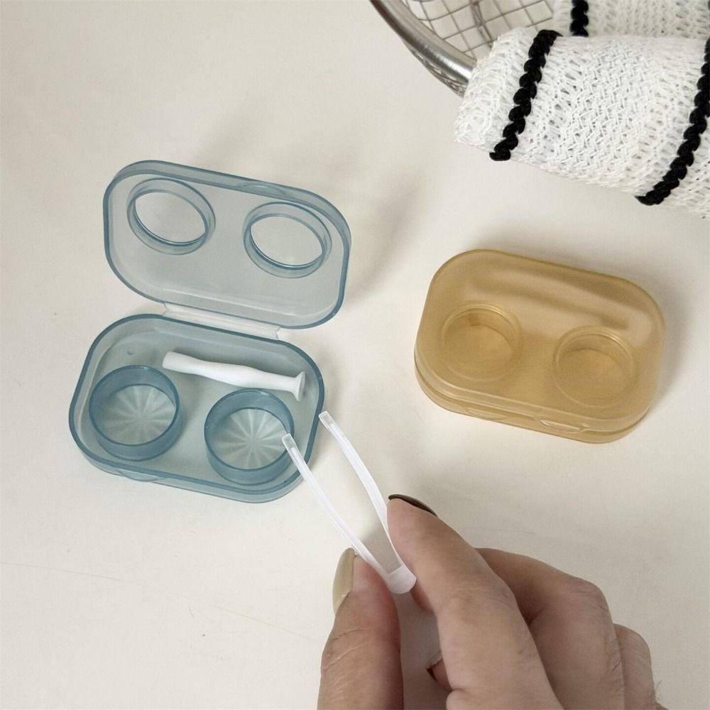 Portable Contact Lens Box Transparent Cosmetic Lenses Container New Lenses Soak Container Travel