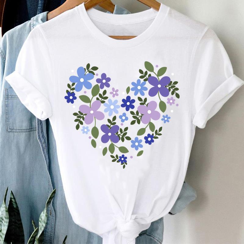 (Asian Size) Tee sweet letter cute Graphic T Shirt Fashion Women Clothing Casual Lady Female Top spring summer Printed Short Sleeve T-shirts