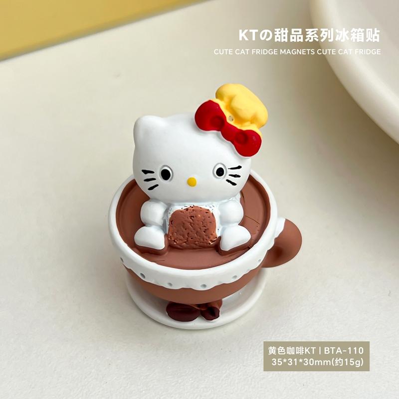 Cartoon Hello Kitty refrigerator magnet Stickers Kitchen Decorations Cute Cat KT Fridge Magnets Decor Anime Household Supplies