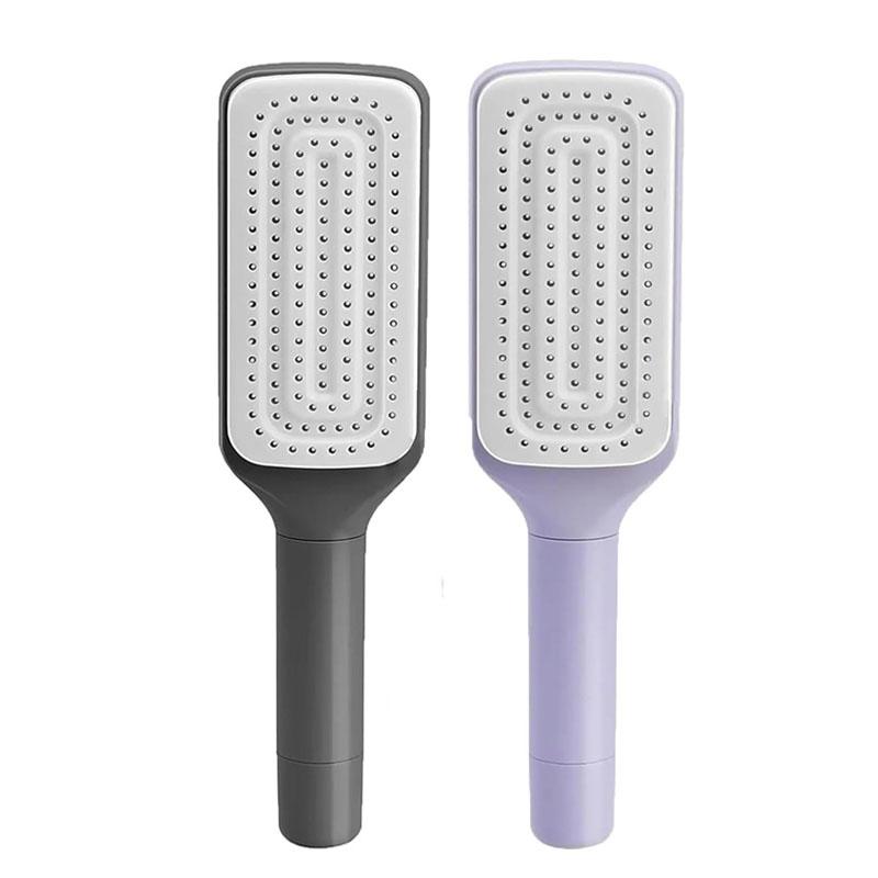 BEPAN 1/2pcs Self-Cleaning Massage Brush Telescopic Comb One-key Cleaning Hair Loss Airbag Scalp Massage Comb with Retractable Bristle