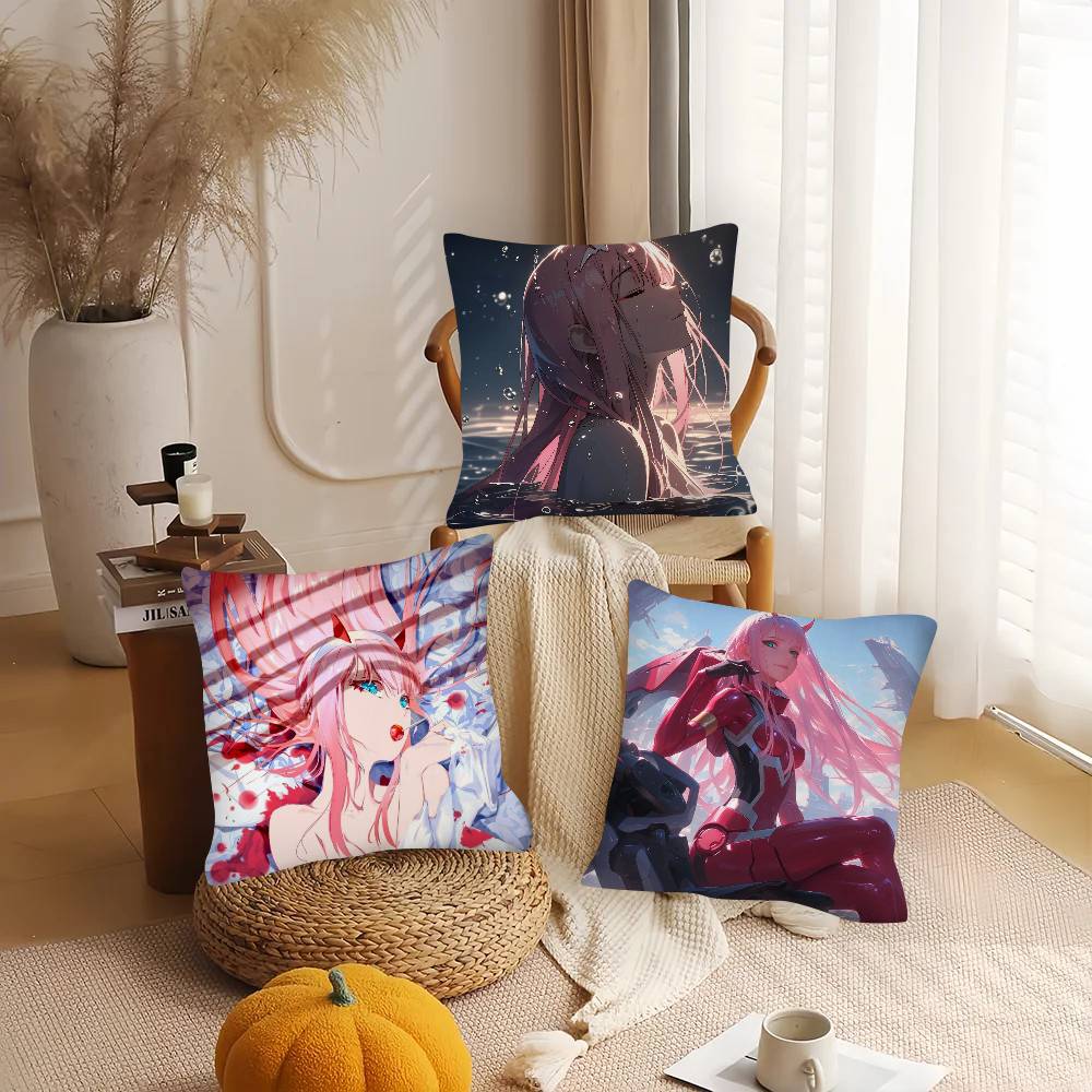 1Pc Darling In The Franxx Zero Zero Two Pillow Case Fashion Square Pillowcase Bedroom Sofa Room Ins Decoration Leisure